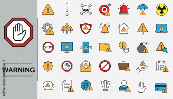 Obraz Warning icons