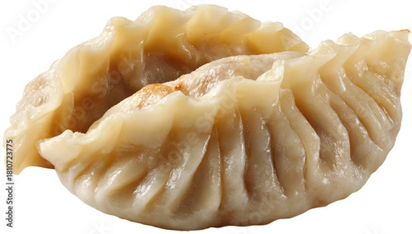 Obraz delicious steamed dumplings on a plate perfect for asian cuisine themes, juicy momo, appetizing steamed dumplings beautifully arranged on a plate, showcasing their delicate folds and smooth texture