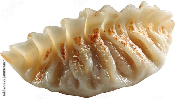 Obraz delicious steamed dumplings on a plate perfect for asian cuisine themes, juicy momo, appetizing steamed dumplings beautifully arranged on a plate, showcasing their delicate folds and smooth texture