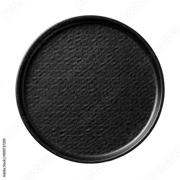 Fototapeta Black round textured pad with dark thin rim