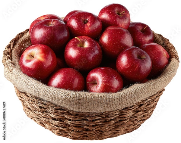 Obraz Basket brimming with shiny, dark-red apples