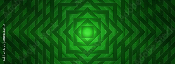 Obraz Illustration of abstract green background with geometric shapes creates a vibrant and visually appealing design