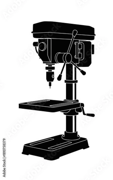 Fototapeta Industrial Drill Press Machine for Precision Woodworking and Metalworking.