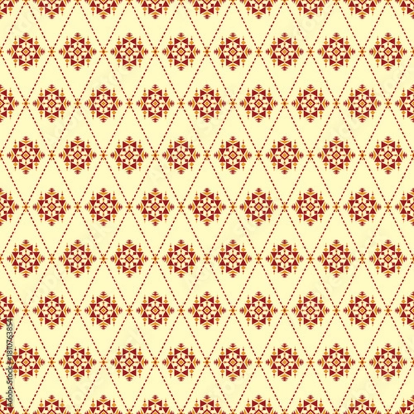 Obraz Geometric seamless pattern, Desert Sun Moroccan Diamond Pattern