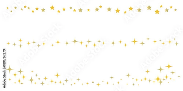 Obraz 星空をイメージしたシンプルな飾り罫線・ラインのイラストセット　キラキラ