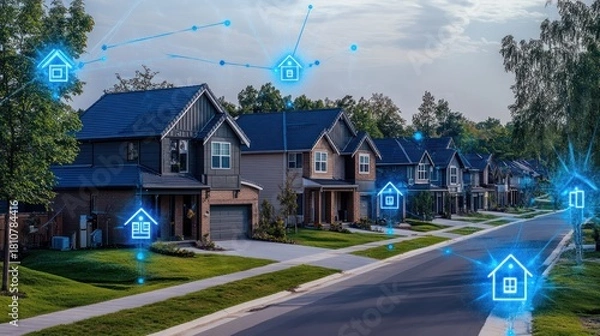 Obraz Smart Homes Connected Neighborhood Network Technology