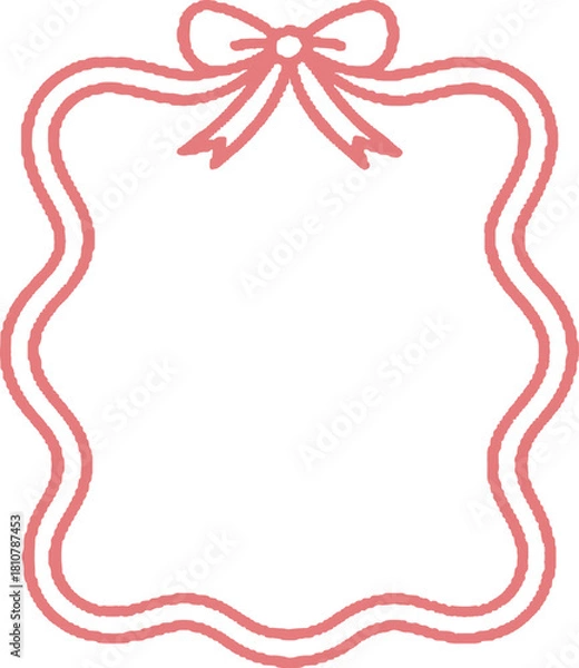 Obraz Cute Wavy Pink Frame with Bow