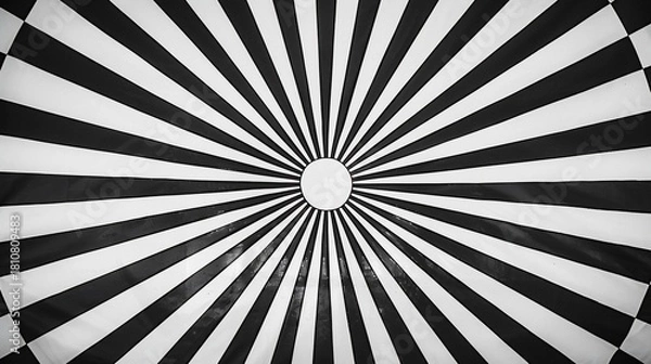 Obraz Radial black and white pattern