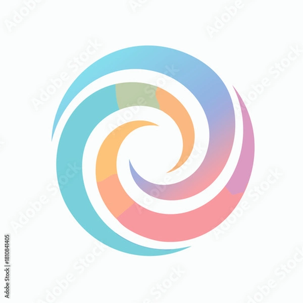 Fototapeta Fluid Swirl Logo and Abstract Pattern Colorful Graphic Design Element