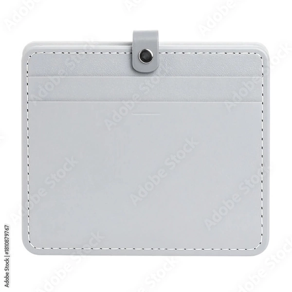Fototapeta Front view of gray plastic card holder isolated on white background