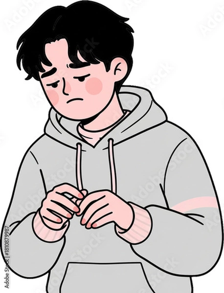 Obraz 부끄러운 얼굴 표정 