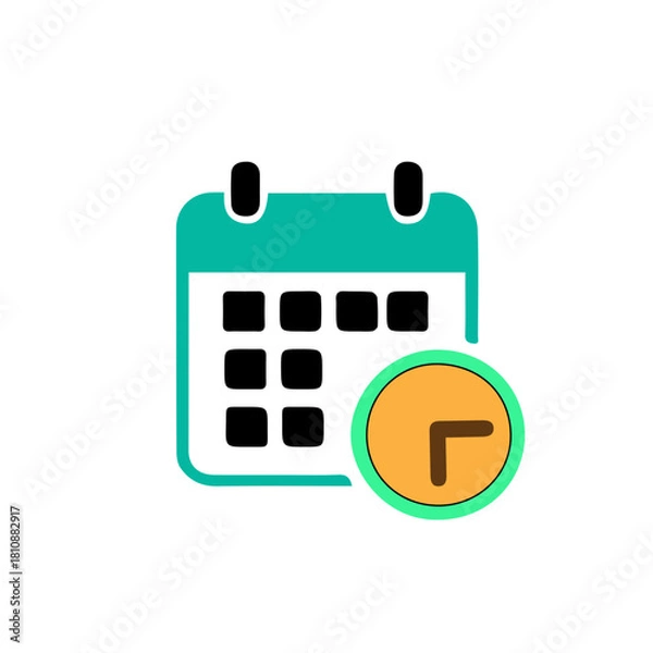 Obraz Date Clock Icon Design
