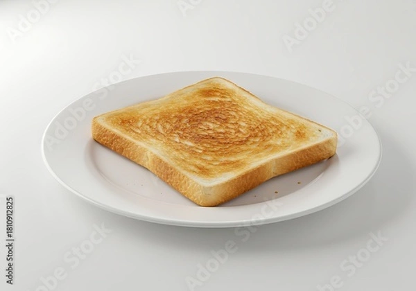 Obraz Crispy toast on a white plate culinary still life for food photography