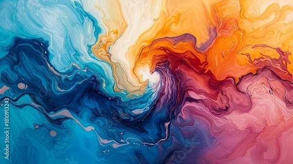 Fototapeta Color Collision: Harmony in Motion, abstract colorful background 