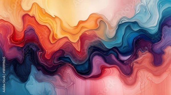 Fototapeta Color Collision: Harmony in Motion, abstract colorful background 