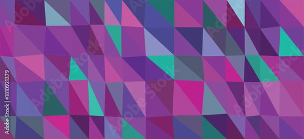 Obraz Pink Purple and Teal Geometric Triangle Pattern Background abstract triangles
