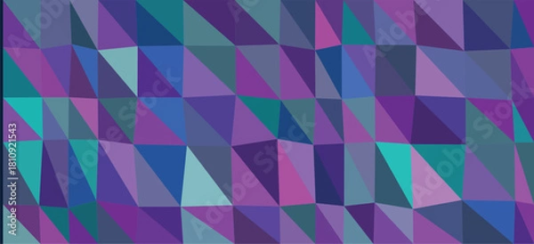 Obraz Purple And Teal Geometric Pattern With Irregular Polygonal Triangles vector illustration