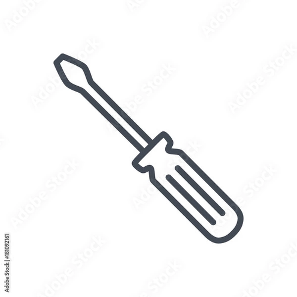 Obraz Renovation service line icon screwdriver