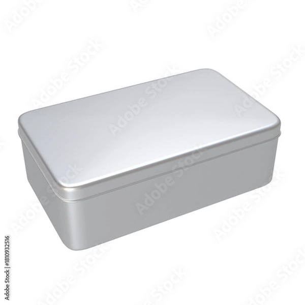 Fototapeta 3D Render a white box with a lid on a white background