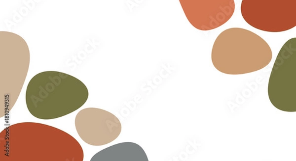 Fototapeta Abstract organic shapes and earthy color palette create a modern, minimalist background design, perfect for contemporary graphic projects and stylish presentations