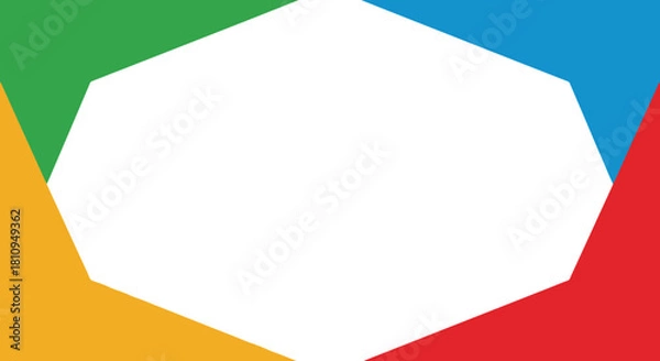 Fototapeta Abstract geometric background with vibrant colored edges on white space
