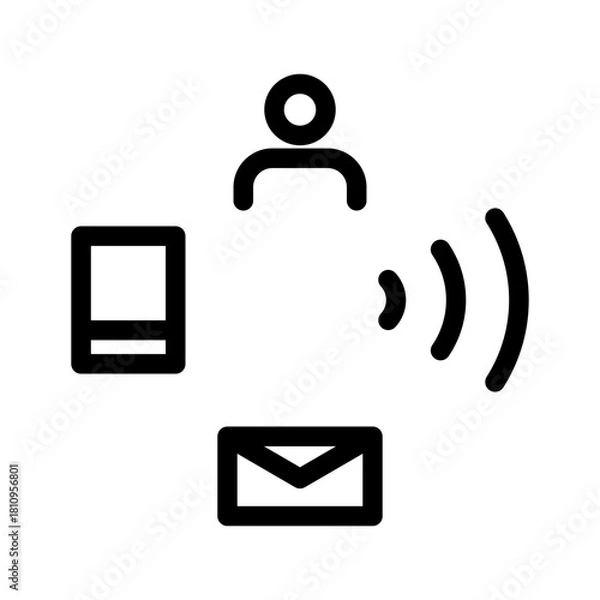 Fototapeta Communication. Online Communication vector icon illustration