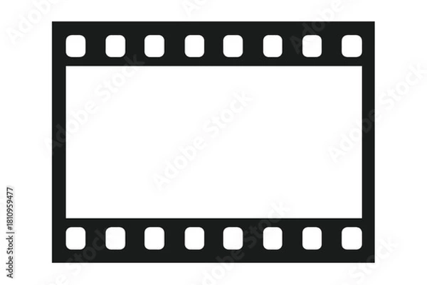 Obraz Blank film strip border with sprocket holes cutout for copy space