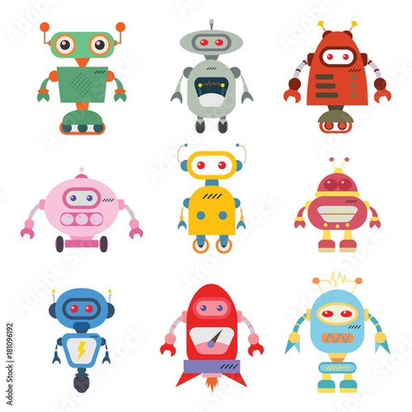 Obraz cute robot set vector