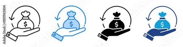 Obraz Reimbursement icon set multiple style collection