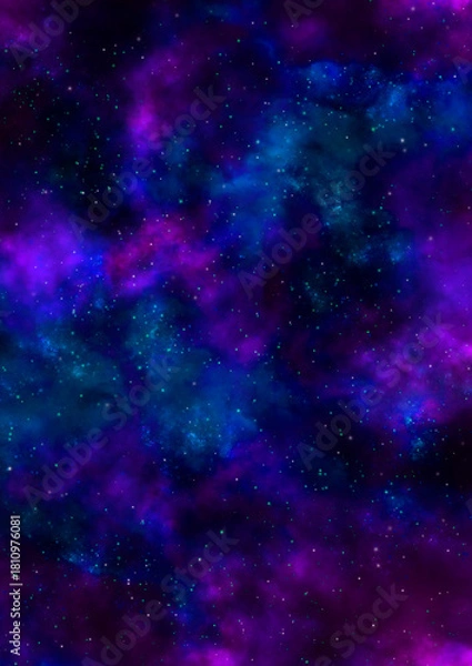 Obraz 青紫のキラキラ輝く星空