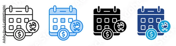 Obraz Paternity icon set multiple style collection