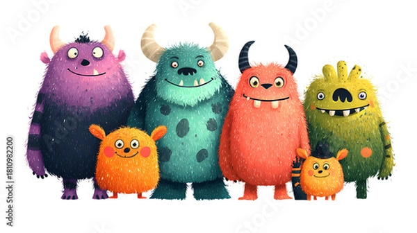 Fototapeta funny monsters set