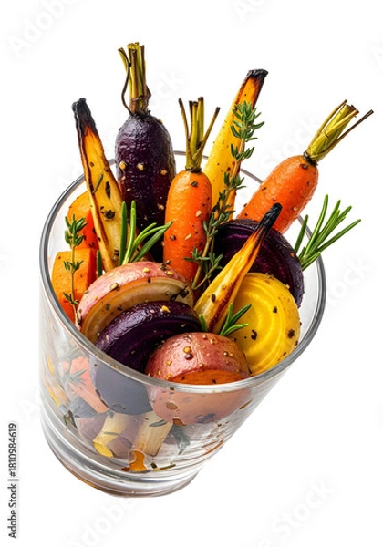 Obraz Roasted Root Vegetables in a Glass.