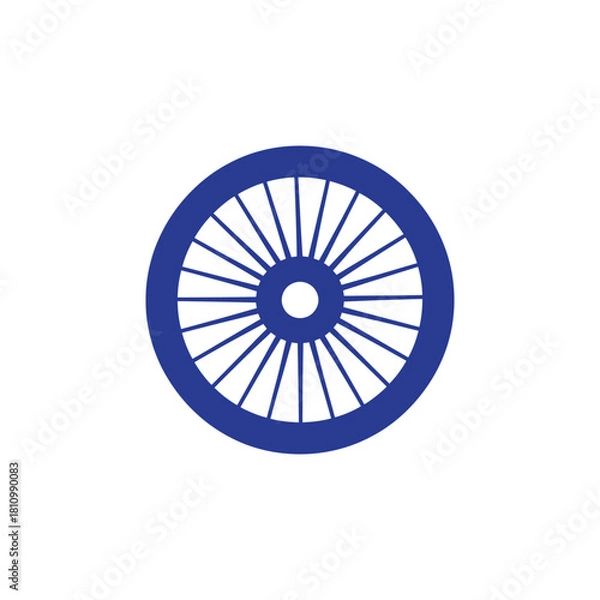 Fototapeta Dynamic blue wheel graphic for transportation, technology, and innovation projects, perfect for logos, infographics, or creative designs, modern and clean