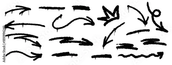 Obraz Raw spray lines and bold arrow strokes form gritty graffiti accents with drip paint and stencil marks. Spray texture meets arrow energy, graffiti mood and grunge flair.