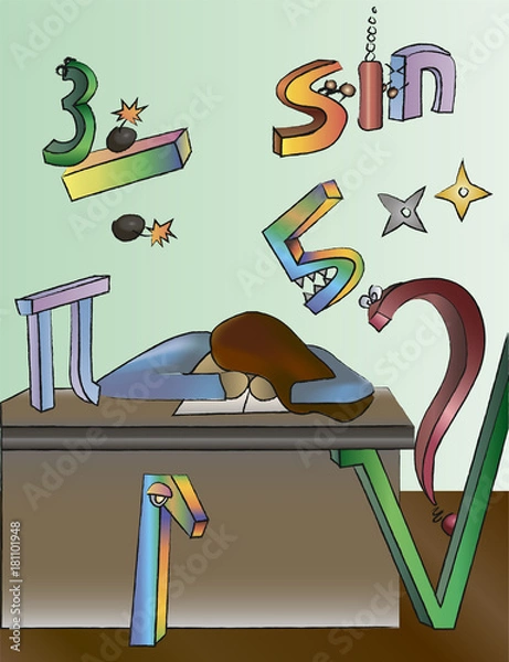 Fototapeta Illustration on the topic of learning (Math)