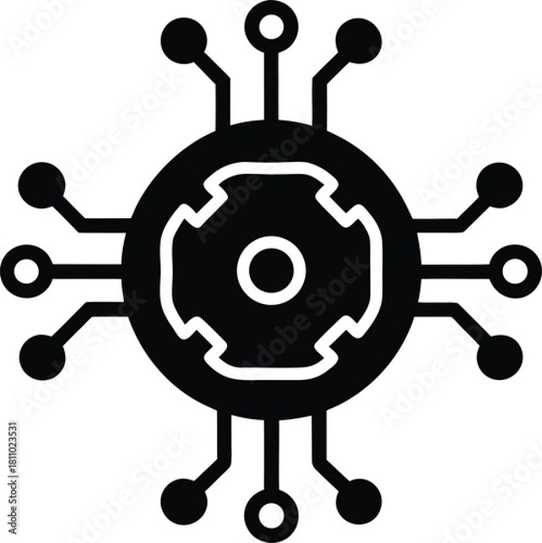 Obraz Abstract circuit board with connected nodes vector concept illustration
