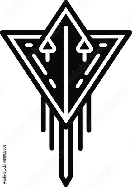 Fototapeta Abstract rocket ship launch design with sharp angles and powerful thrust