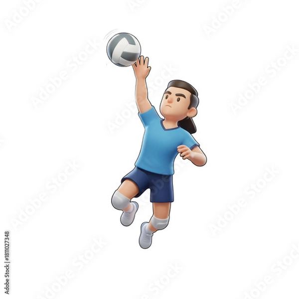 Obraz Cute 3D Volleyball Player Spiking