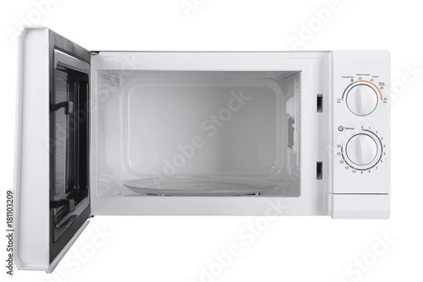 Obraz New white microwave oven isolated on white background