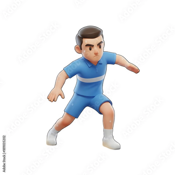 Obraz Stylized 3D Tennis Player Sweating