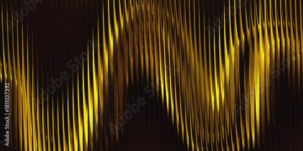 Obraz Abstract golden light wave streaks with glass effect on dark background