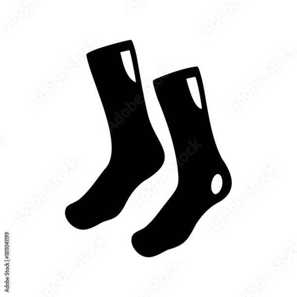 Fototapeta Simple black socks pair icon vector illustration design Vector