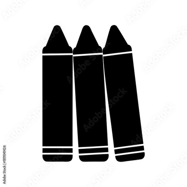 Fototapeta Black crayon set for drawing and creative art projects Vector