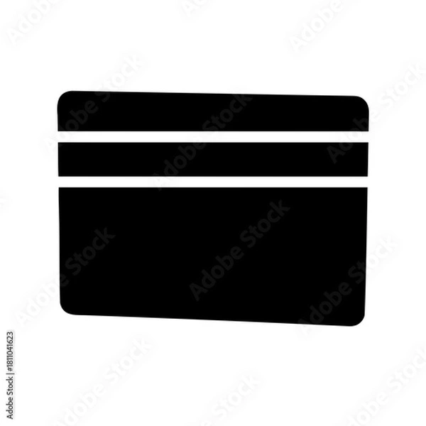 Fototapeta Credit card icon with magnetic stripe and signature panel Vector