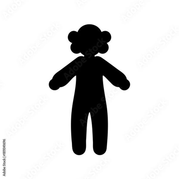 Fototapeta Black silhouette of person with distinctive curly head Vector