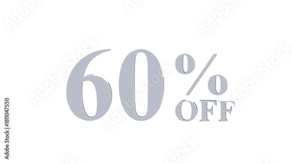 Obraz 60% OFF Promotional Graphic – 3D Bold Silver Text PNG transparent 