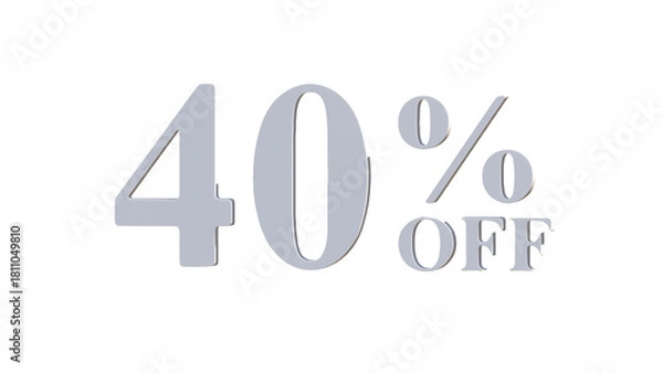Obraz 40% OFF Promotional Graphic – 3D Bold Silver Text PNG transparent 
