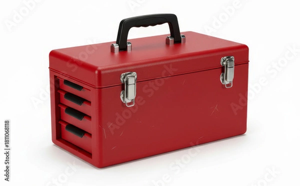 Obraz Red toolbox with a black handle