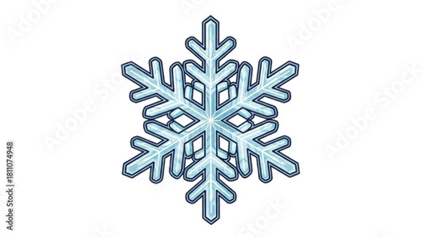 Fototapeta An elegant blue snowflake icon, symbolizing the intricate beauty of winter's frost and chilly season